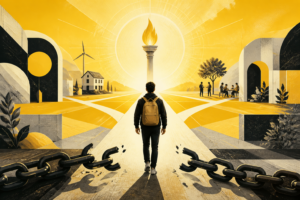 Ilustración sobre libertad individual, responsabilidad y cooperación voluntaria