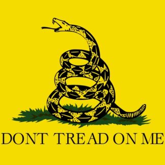 Bandera Gadsden amarilla con serpiente y lema Don’t Tread on Me