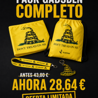 Pack Gadsden completo con bandera, mochila, lanyard y llavero en oferta por 28,64 euros